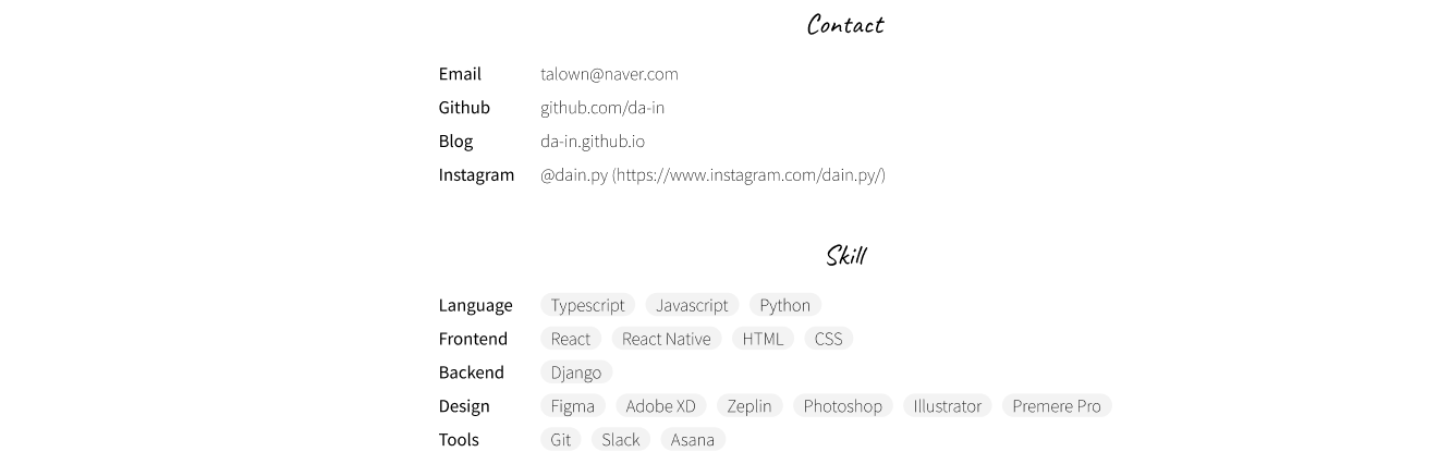 Portfolio Skill Design